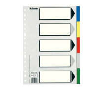 Esselte 11609 separadores de plástico con índice A4 5 pestañas 5 colores 426980