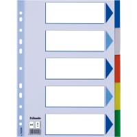 Esselte 15259 separadores de plástico de colores A4 con 5 pestañas (11 agujeros) 15259 203798