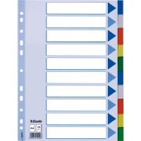 Esselte 15261 separadores de plástico de colores A4 con 10 pestañas (11 agujeros) 15261 203802