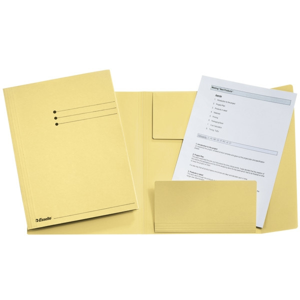 Esselte Carpeta de 3 solapas color amarillo A4 | 50 unidades 1033306 203564 - 1