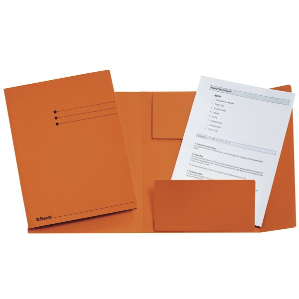 Esselte Carpeta de 3 solapas color naranja A4 | 50 unidades