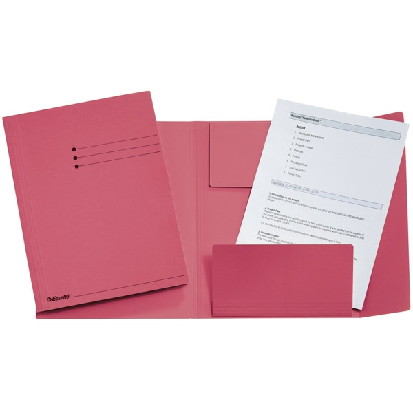 Esselte Carpeta de 3 solapas color rosa A4 | 50 unidades
