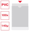 Esselte Portacarnets PVC transparente 75Q 78 x 114 mm (100uds) 427082 - 2