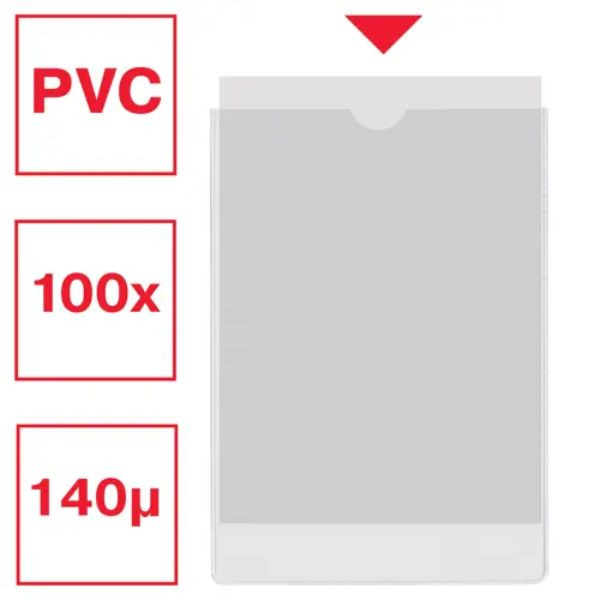 Esselte Portacarnets PVC transparente 90Q 93 x 138 mm (100uds) 427083 - 2