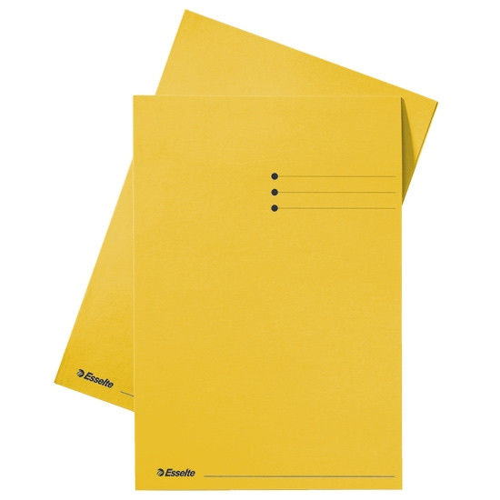 Esselte carpeta de cartón A4 amarilla | solapas de 10mm | con líneas impresas | 100 unidades 2013406 203624 - 1