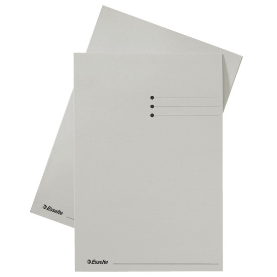 Esselte carpeta de cartón A4 gris | solapas de 10mm | con líneas impresas | 100 unidades