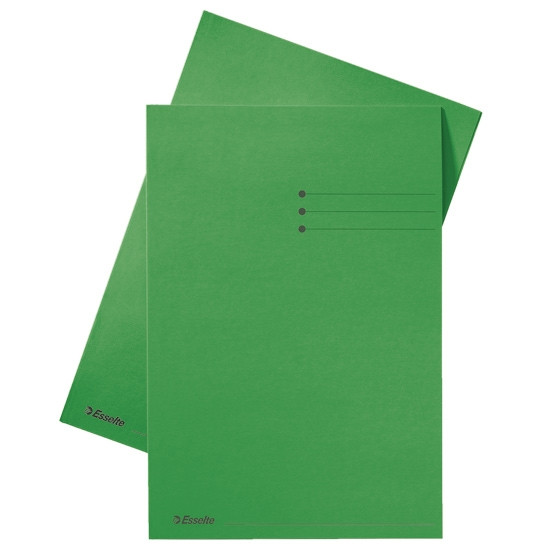Esselte carpeta de cartón A4 verde | solapas de 10mm | con líneas impresas | 100 unidades