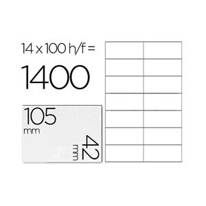 Etiquetas Adhesivas (105x42mm) - 100 hojas EtiquetasA4-14 425089 - 1