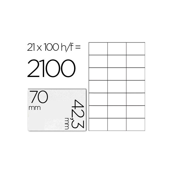 Etiquetas Adhesivas (70x42.3mm) - 100 hojas KF10649 426292 - 1