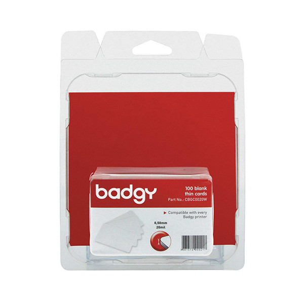Evolis Badgy tarjetas de plástico 0,50 mm (100 unidades) CBGC0020W 219760 - 1