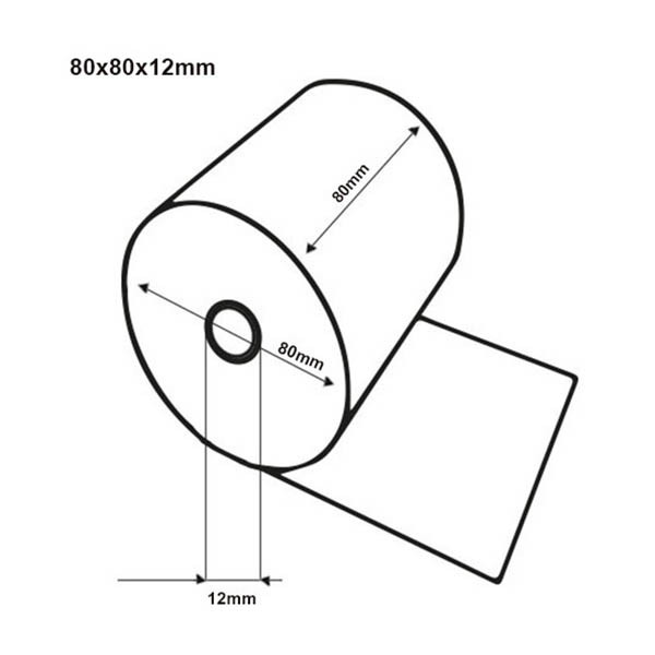 Exacompta Rollo de papel térmico blanco para caja registradora, 80x80x12 cm (5 unidades) 407291 - 2