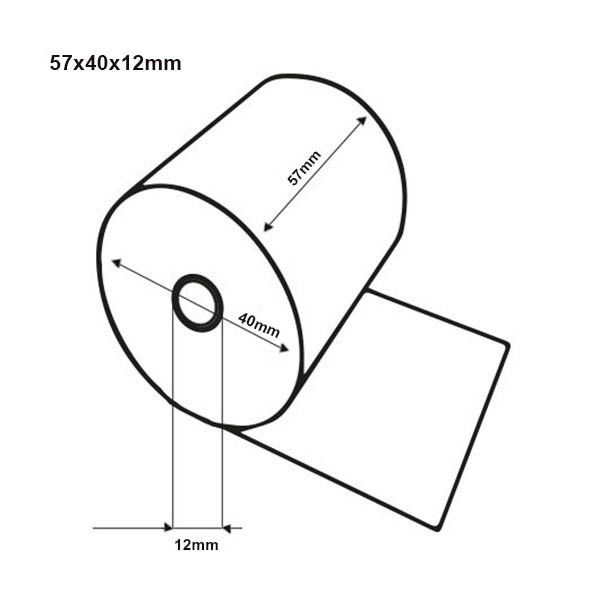 Exacompta Rollo para caja registradora 57x40x12 blanco térmico (10 unidades) 407292 - 2
