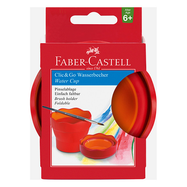 Faber-Castell vaso de agua Clic&Go rojo/naranja. 220100 - 6