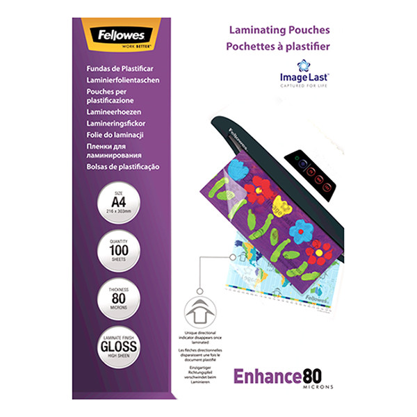 Fellowes ImageLast Fundas para plastificar  A4 brillante 2x80 micras (100 uds) 213381 - 4