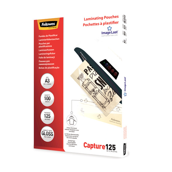 Fellowes® Capture - Láminas para plastificar (100 unidades, A3, 125 mm, 100 unidades) – imagen 2