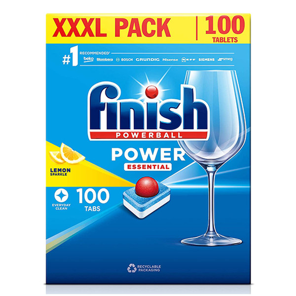 Finish Power All-in-1 Essential Limón Pastillas para lavavajillas (100 pastillas)  SFI01048 - 1