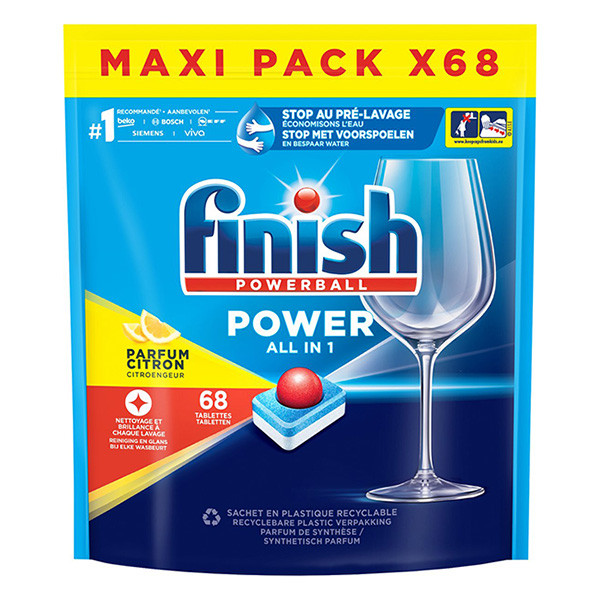 Finish Power All in 1 Limón Pastillas para lavavajillas (68 pastillas)  SFI01026 - 1