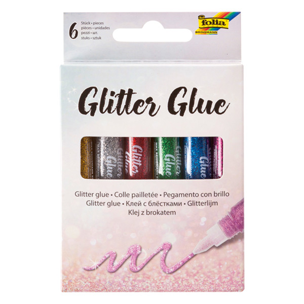 Folia pegamento glitter surtido (6 piezas) 222137 - 1
