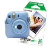 FujiFilm Pack: Fujifilm Instax mini 12 azul con funda y 20 hojas de papel  150886 - 1