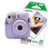 FujiFilm Pack: Fujifilm Instax mini 12 morado con funda y 20 hojas de papel  150883 - 1