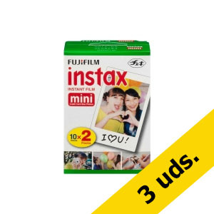 Fujifilm Instax Mini 20 hojas de película blanca Papel fotográfico