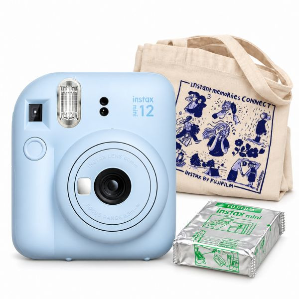 Fujifilm Instax Mini 12 cámara instantánea azul pastel | Kit con 10 fotos y bolsa 426961 - 1