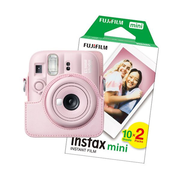 Fujifilm Instax Mini 13 cámara instantánea rosa | Pack funda rosa + 20 hojas de papel fotográfico 150928 - 1