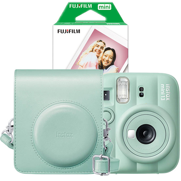 Fujifilm Instax Mini 13 cámara instantánea verde | Pack funda verde + 20 hojas de papel fotográfico 150929 - 1