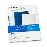 GBC CR1400 LeatherGrain Tapas de encuadernacion | transparente/blanco | A4 | 2 x 25 unidades 207812