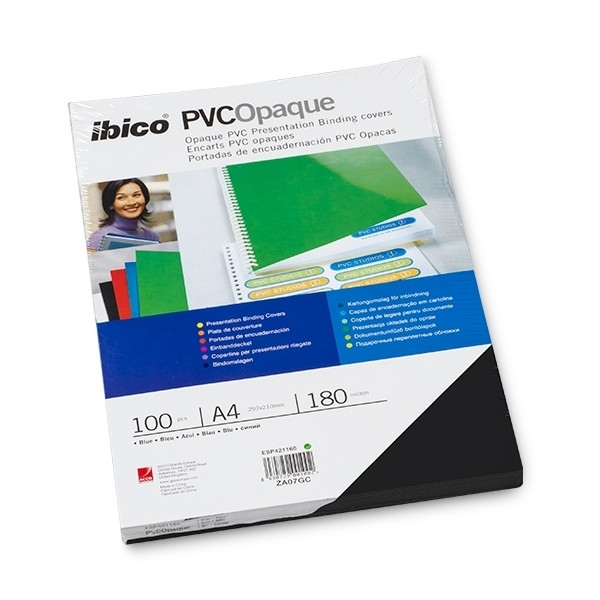 GBC ESP421163 - Portada de encuadernación PVC opaco DIN A4 180 micras (Pack 100) color negro