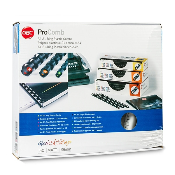 GBC ProComb Canutillo | 38 mm | blanco | 50 unidades.