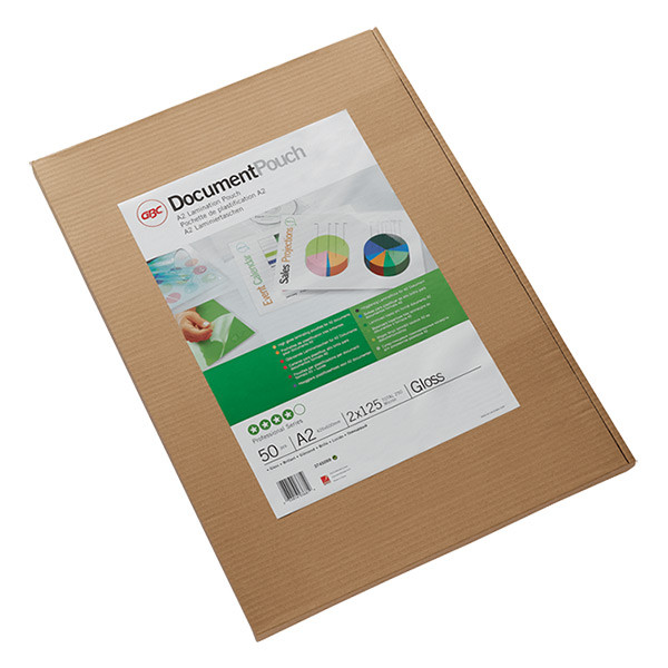 GBC fundas de laminacion de documentos | A2 | brillante | 2x125 micras | 50 unidades