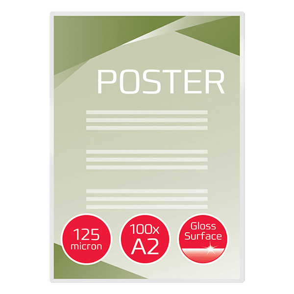 GBC fundas de laminacion de documentos | A2 | brillante | 2x125 micras | 50 unidades 207611 - 2