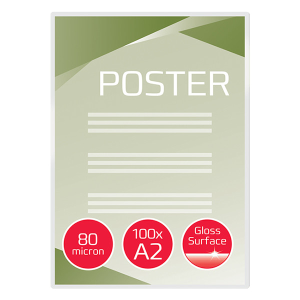 GBC fundas de laminacion de documentos | A2 | brillante | 2x80 micras | 100 unidades 207585 - 2