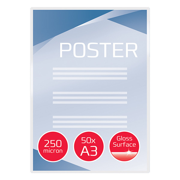 GBC fundas de laminacion de documentos | A3 | brillante | 2x250 micras | 50 unidades 207074 - 2