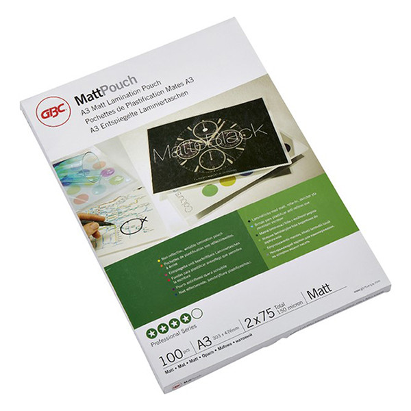 GBC fundas de laminacion de documentos | A3 | mate | 2x75 micras | 100 unidades