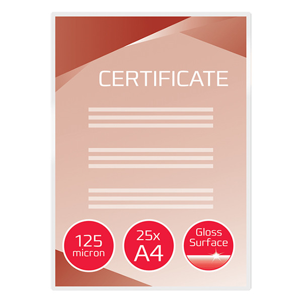 GBC fundas de laminacion de documentos | A4 | brillante | 2x125 micras | 25 unidades 207591 - 2
