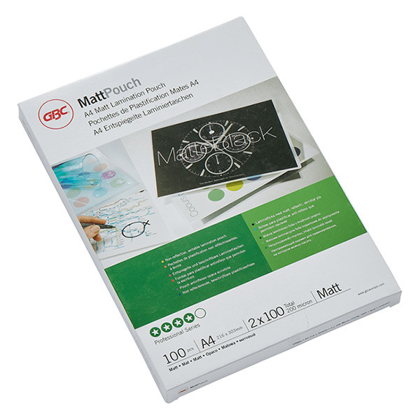 GBC fundas de laminacion de documentos | A4 | mate | 2x100 micras | 100 unidades