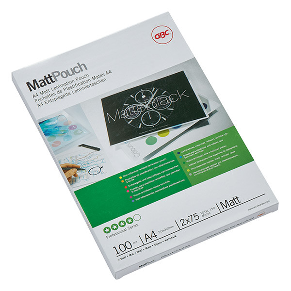 GBC fundas de laminacion de documentos | A4 | mate | 2x75 micras | 100 unidades