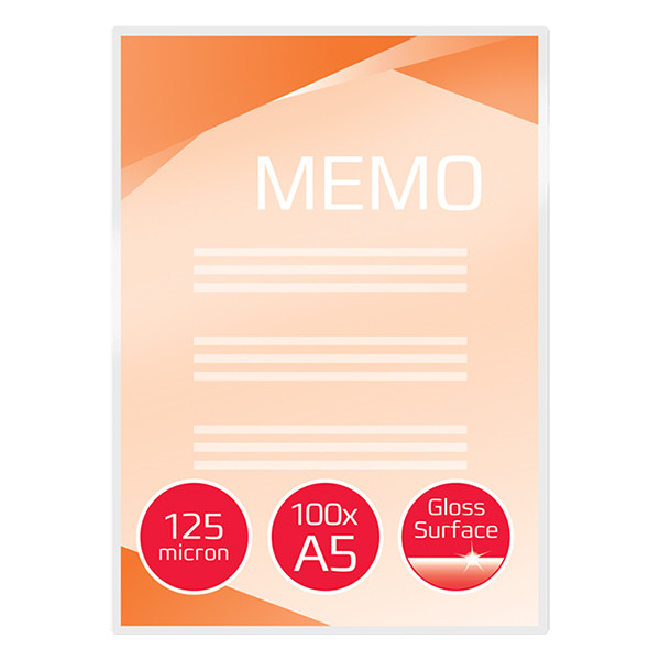 GBC fundas de laminacion de documentos | A5 | brillante | 2x125 micras | 100 unidades 3200749 207014 - 2