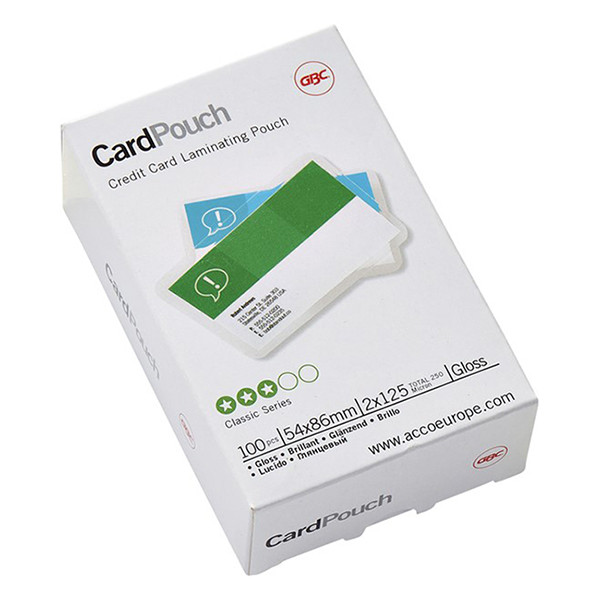 GBC fundas de laminacion rapida de tarjetas de credito 54 x 86 mm | brillante | 2x125 micras | 100 unidades