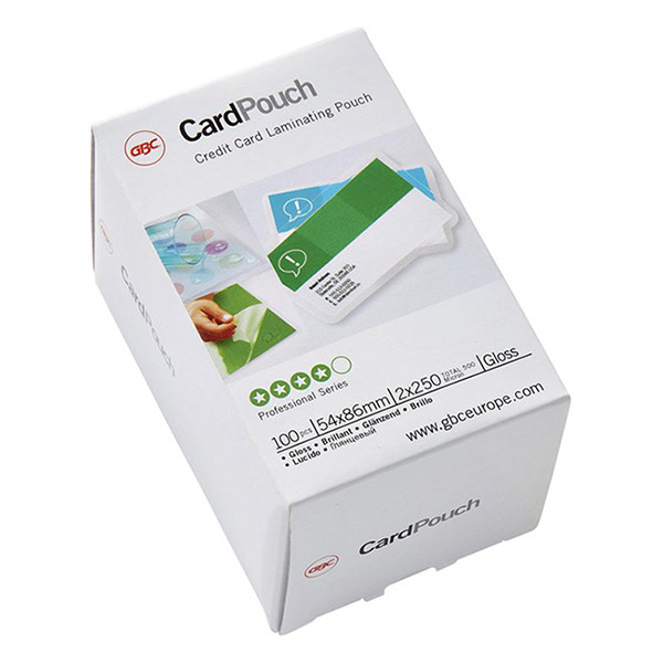GBC fundas de laminacion rapida de tarjetas de credito 54 x 86 mm | brillante | 2x250 micras | 100 unidades