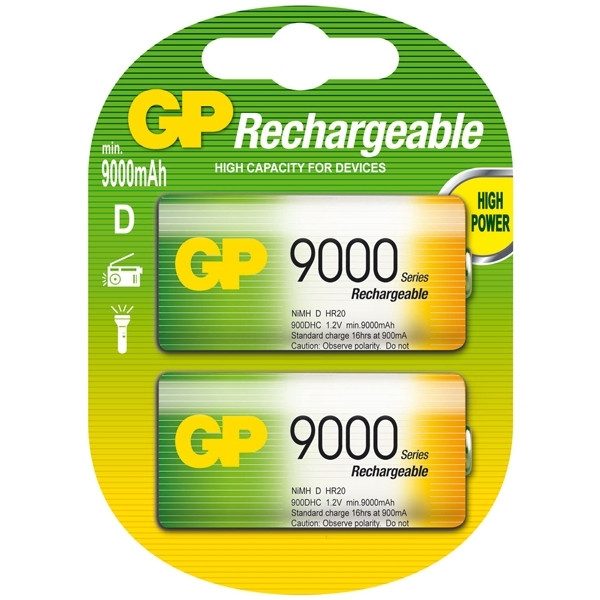 GP 9000 D/LR20/MN1300 Pilas recargables (2 unidades)
