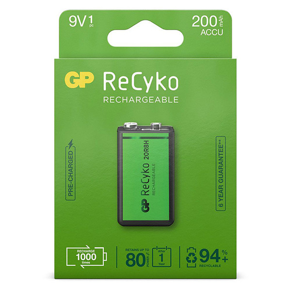 Batería recargable GP 200 ReCyko E-block / Ni-MH 6HR61 (1 unidad) AGP00113 - 1