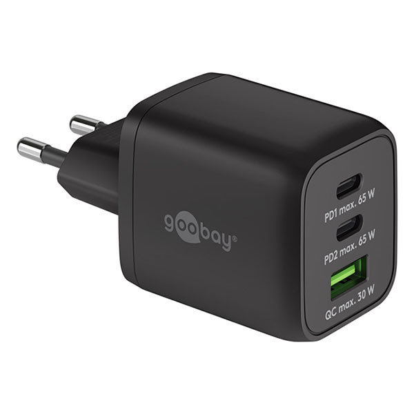 Goobay Cargador USB de 3 puertos 65W negro K180107713 - 1