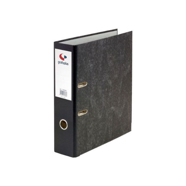 Grafoplás Archivador de palanca A4 75mm gris jaspeado 427334 - 1