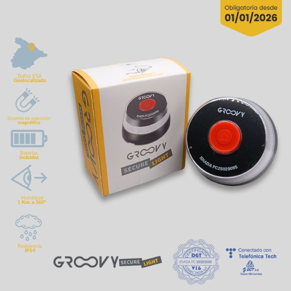 Groovy Luz de emergencia V16 baliza homologada DGT con geolocalización 426727 - 2