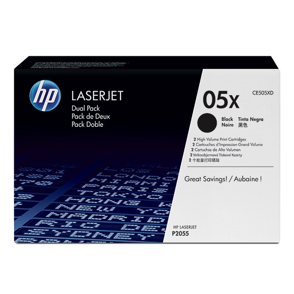 HP 05XD (CE505XD) multipack 2x toner negro XL (original) CE505XD 054074 - 1