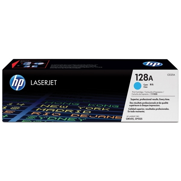 HP 128A (CE321A) toner cian (original) – imagen 2