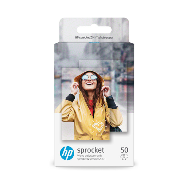 HP 1DE37A ZINK Sprocket papel fotográfico autoadhesivo| 5 x 7,6 cm | 50 hojas 151138 - 1